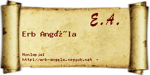 Erb Angéla névjegykártya